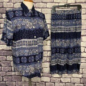 Justin B Jones Skirt & Matching Top Size M/L
